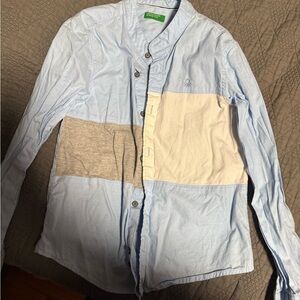 H&M Kids Light Blue and Cream Button Down Shirt